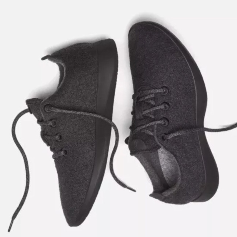 ALLBIRDS Black Wool Runners Lace Up Sneakers Sz 7